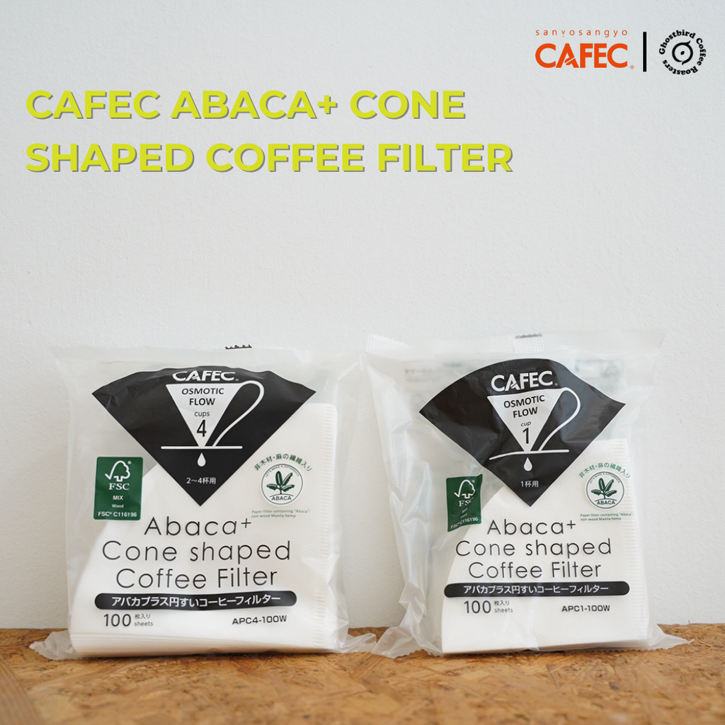 CAFEC ABACA+ Cone Shaped Coffee Filter 100pcs